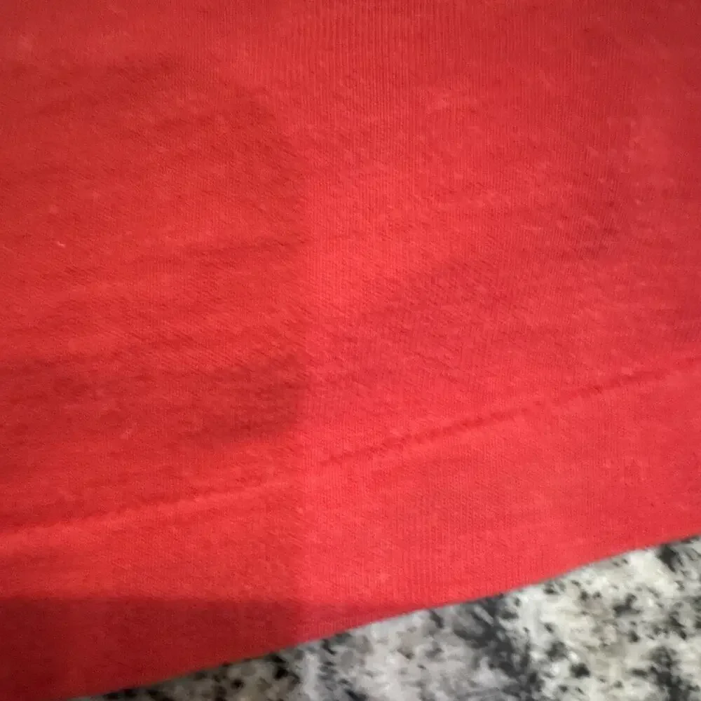 Vintage Cape Island Knitters Pocket Knit T-Shirt Red Mens XL Crew Single Stitch